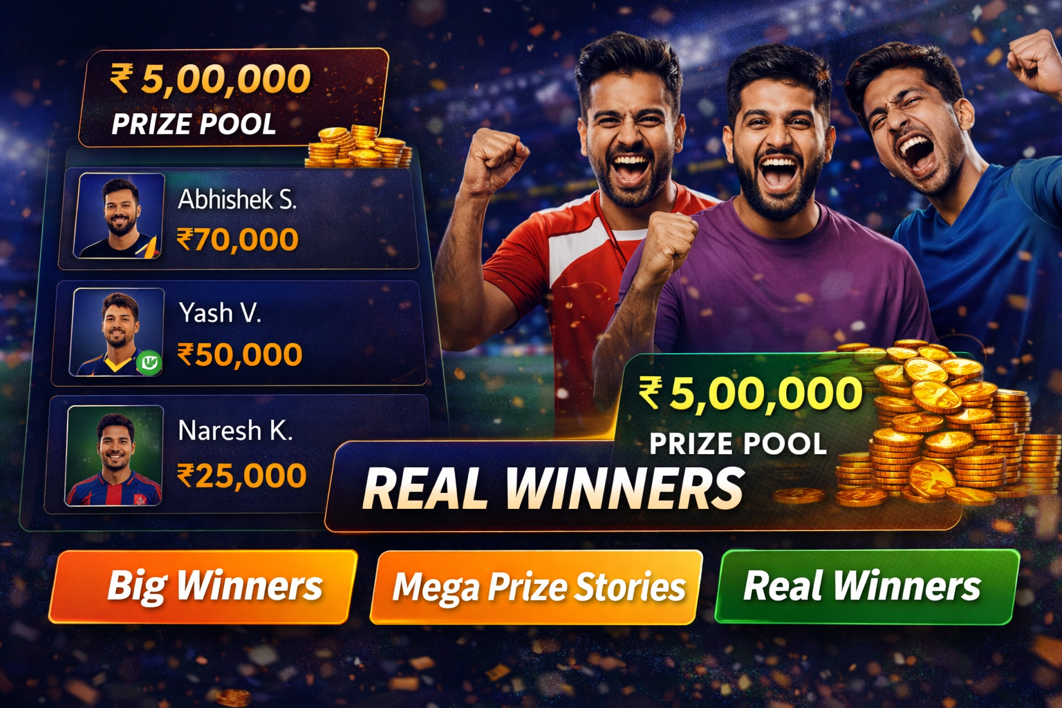 Come App 365 fantasy cricket result notes